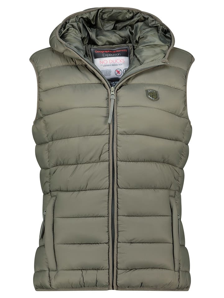 Geographical Norway Kamizelka pikowana "Vatikotal" w kolorze khaki rozmiar: XXL