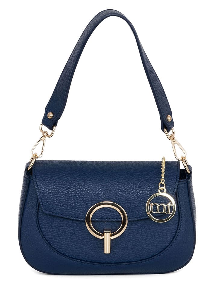 Mia Tomazzi Skórzana torebka "Ceresio" w kolorze granatowym - 22 x 14 x 4,5 cm rozmiar: onesize