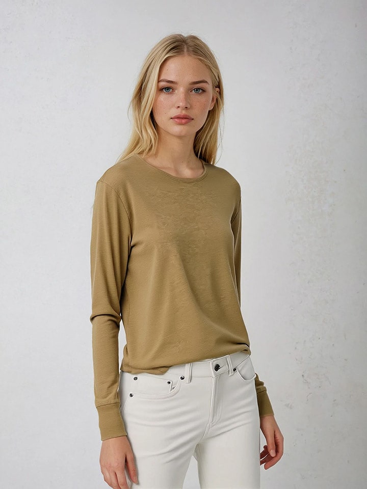 Weekday Koszulka w kolorze khaki rozmiar: M