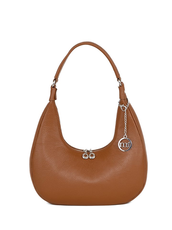 Mia Tomazzi Skórzana torebka "Beldiletto" w kolorze jasnobrązowym - 32 x 17 x 11 cm rozmiar: onesize