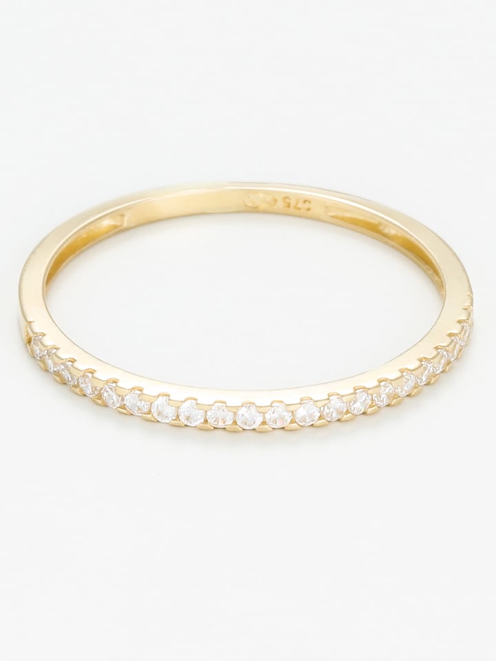 OR ÉCLAT Złoty pierścionek "Hélios" z cyrkoniami rozmiar: 60