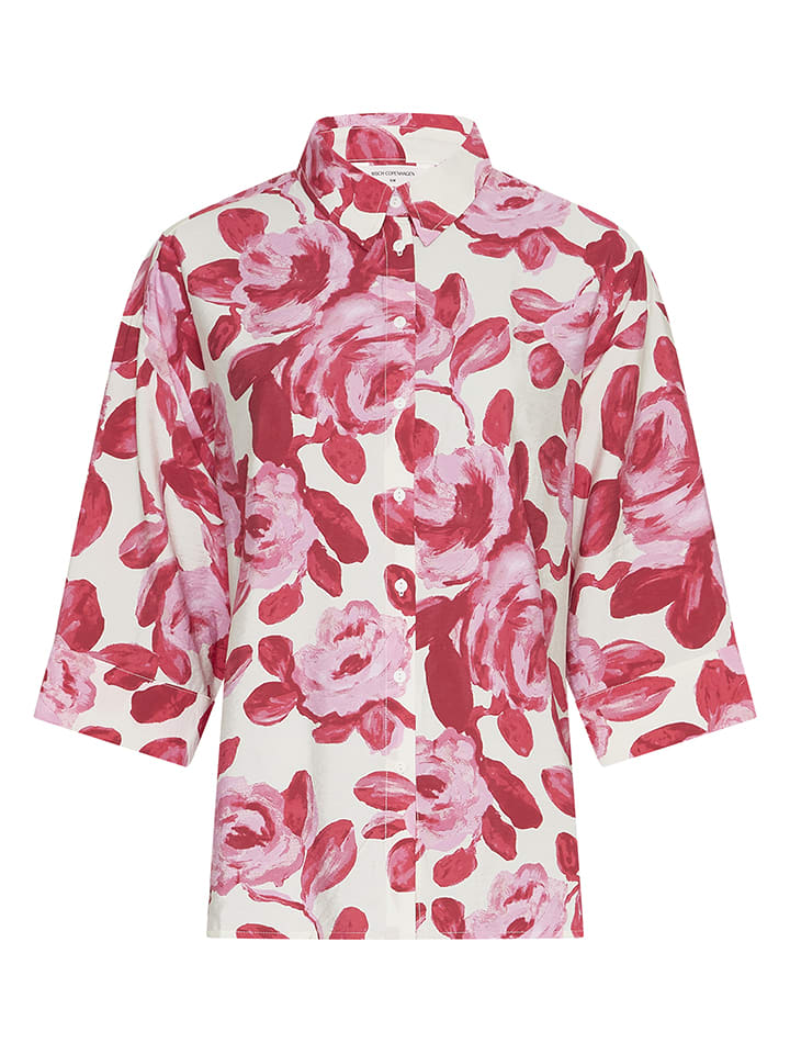 MOSS COPENHAGEN Bluzka w kolorze czerwono-jasnoróżowo-kremowym rozmiar: L/XL