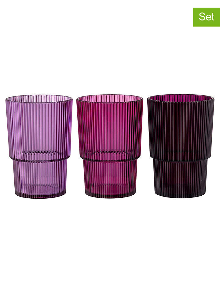 Villa d´Este Szklanki (12 szt.) "Unico" w kolorze różowo-fioletowo-jasnoróżowym - 420 ml rozmiar: onesize