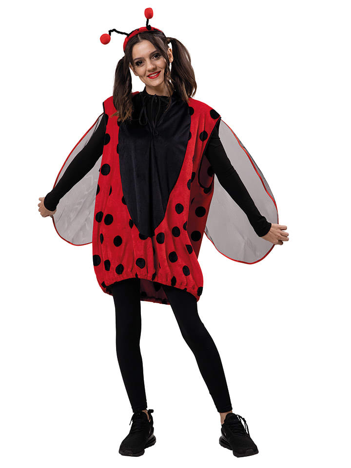 Party x People 2-częściowy kostium "Ladybug" w kolorze czerwono-czarnym rozmiar: onesize