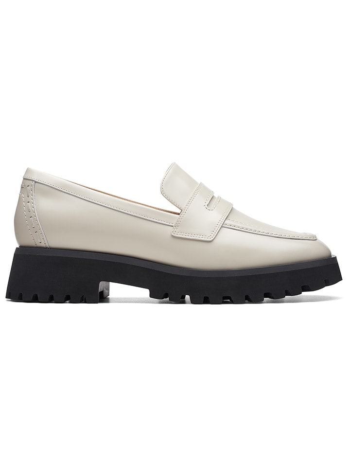 Clarks Skórzane mokasyny "Stayso Edge" w kolorze kremowym rozmiar: 41