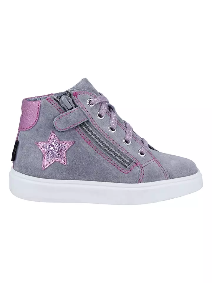 Richter Shoes Skórzane sneakersy "Flora" w kolorze jasnoróżowo-szarym rozmiar: 33