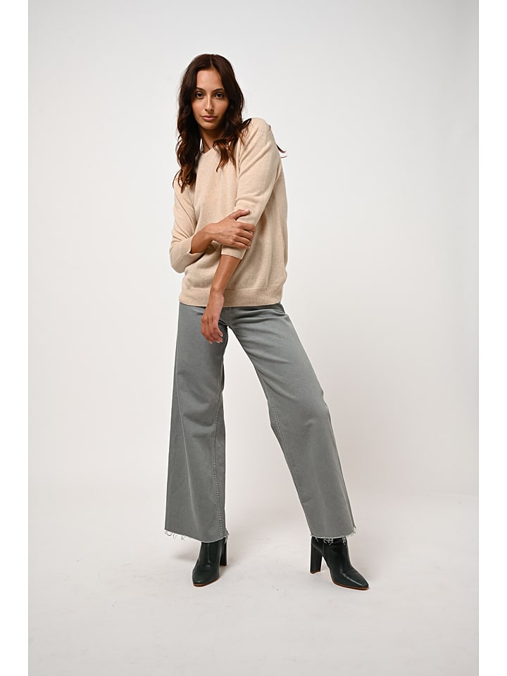 AUTHENTIC CASHMERE Kaszmirowy sweter "Estaris" w kolorze beżowym rozmiar: S