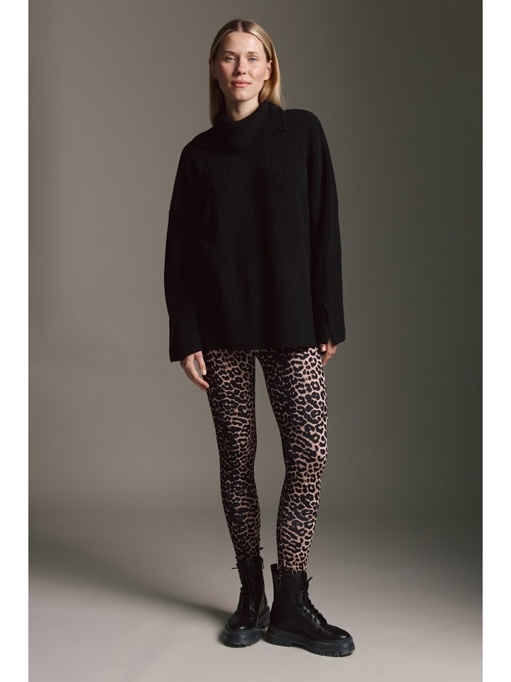 Cotton Candy Legginsy w kolorze jasnobrązowo-czarnym rozmiar: S