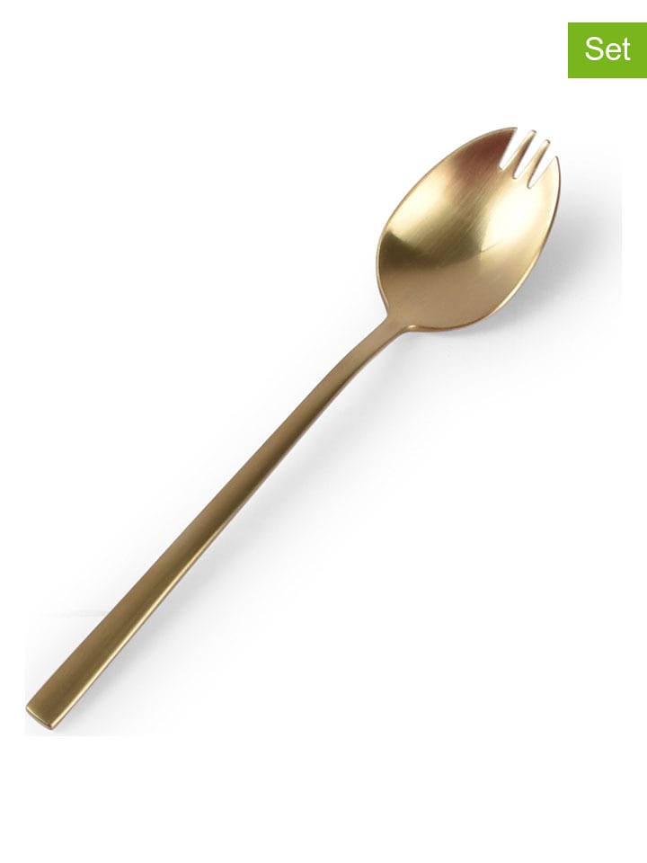 Salt and Pepper Widelczyki (6 szt.) "Terno" w kolorze złotym do przekąsek - wys. 11 cm rozmiar: onesize
