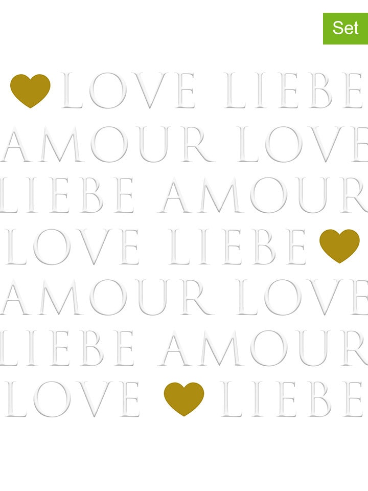 ppd Serwetki (40 szt.) "Love Letters" w kolorze białym rozmiar: onesize