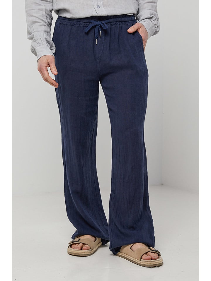 Rodier Lin Lniane spodnie w kolorze granatowym rozmiar: M/L