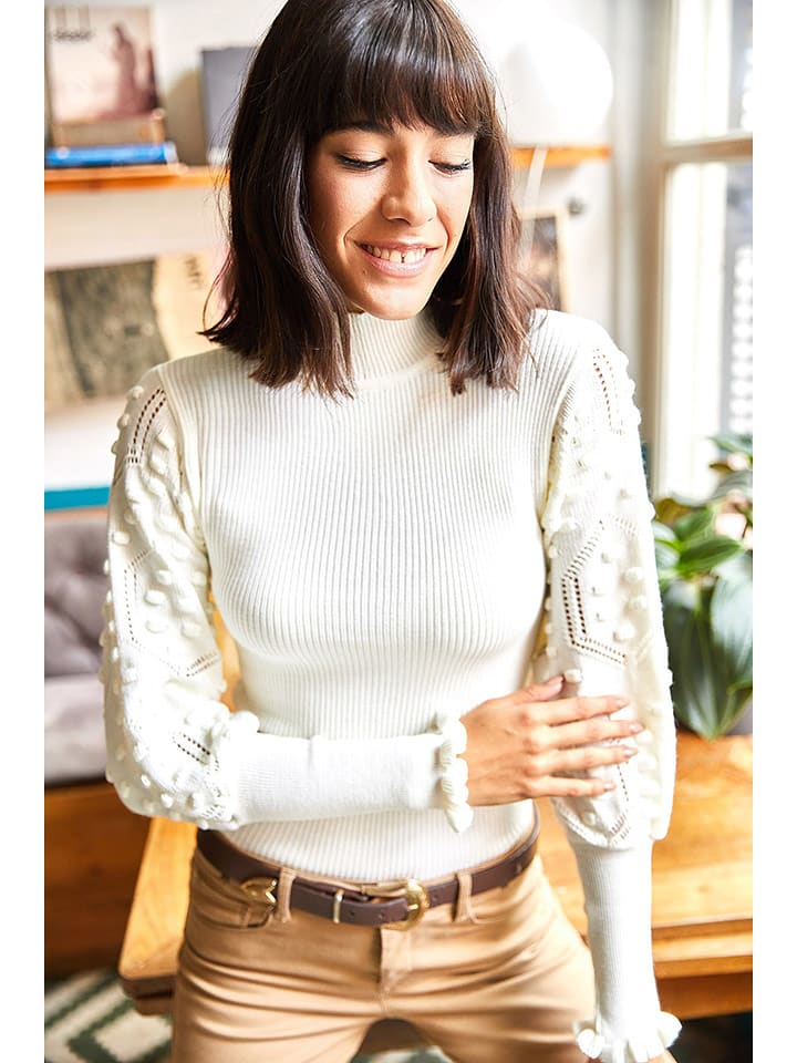 Olalook Sweter w kolorze białym rozmiar: onesize