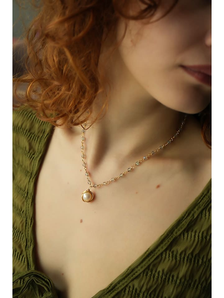 Pierres delicates Pozłacany naszyjnik z perłą - dł. 50 cm rozmiar: onesize