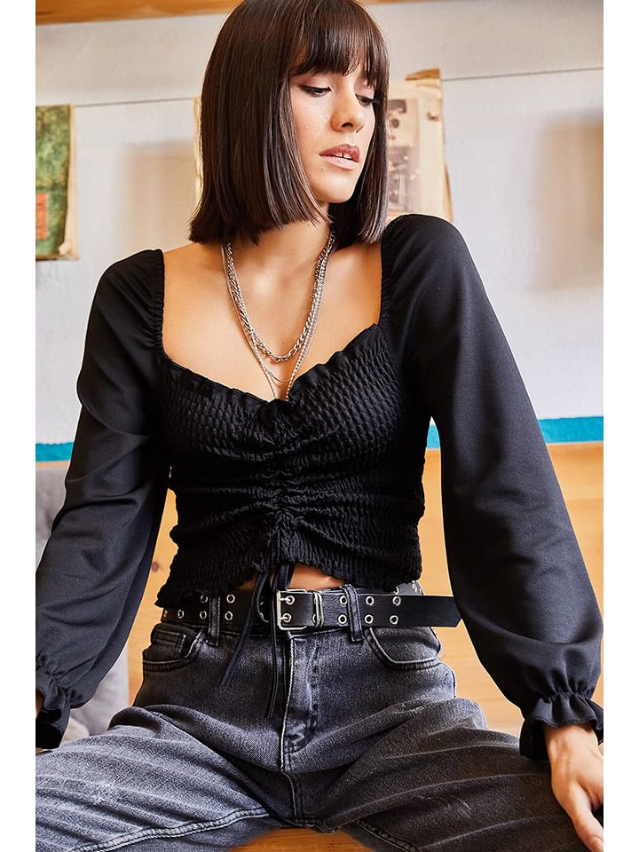 Olalook Bluzka w kolorze czarnym rozmiar: M