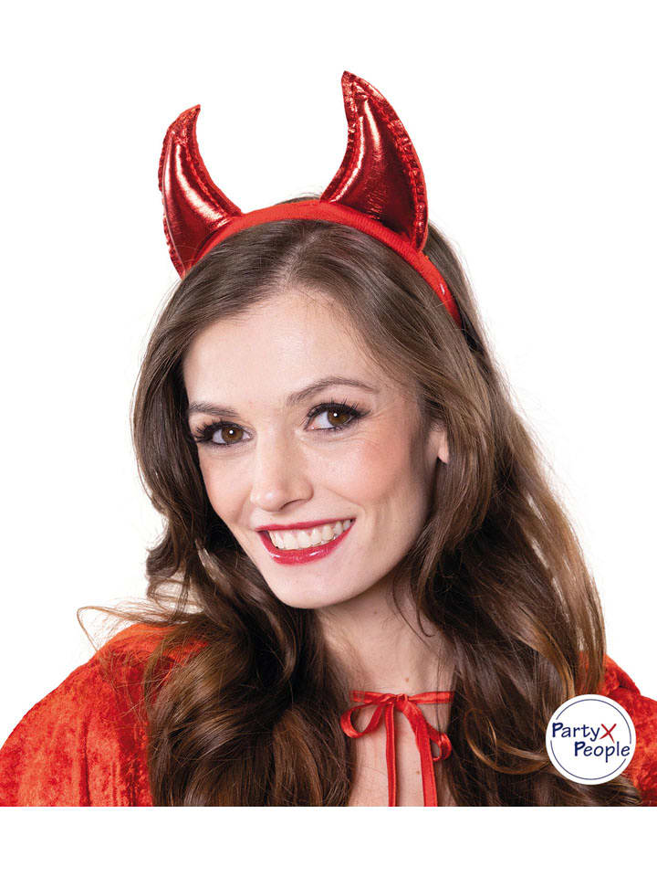 Party x People Opaska "Devil's horns" w kolorze czerwonym rozmiar: onesize