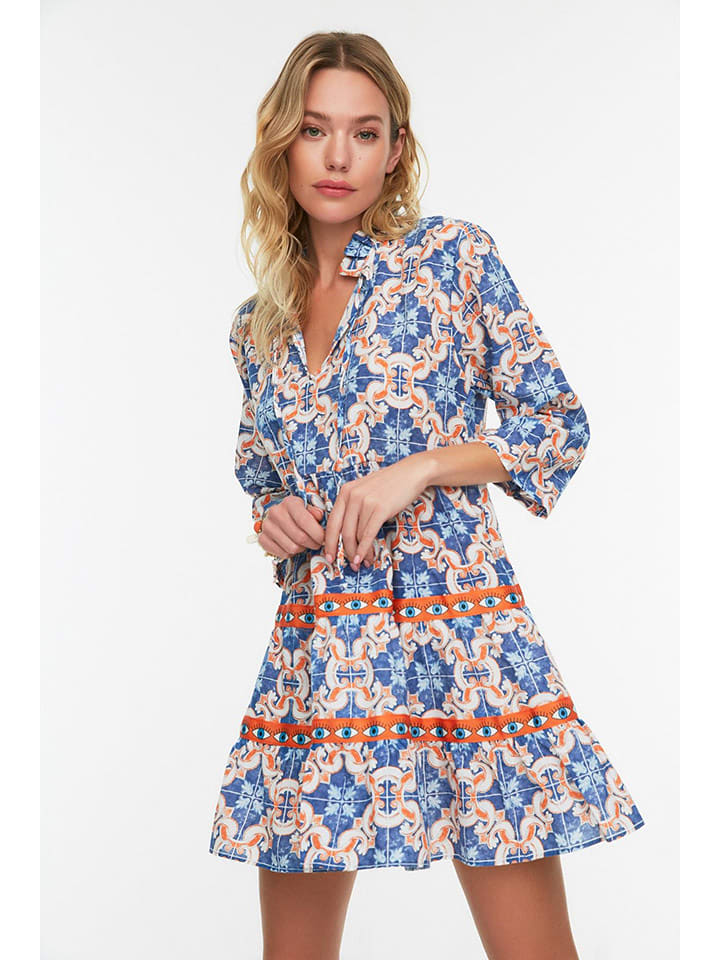 trendyol Sukienka w kolorze niebiesko-pomarańczowym rozmiar: 34