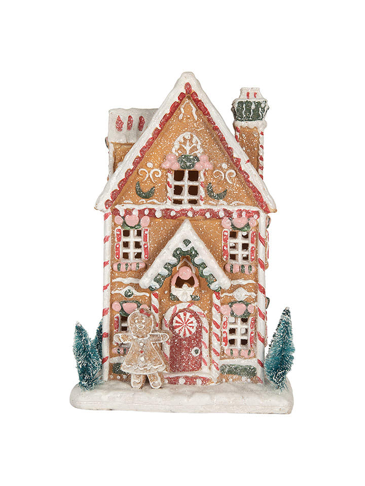 Clayre & Eef Dekoracyjny domek LED ze wzorem - 17 x 25 x 12 cm rozmiar: onesize