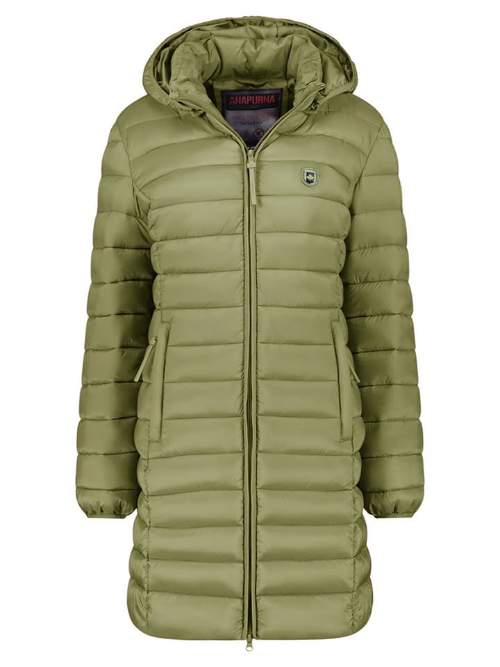 ANAPURNA Płaszcz pikowany "Akitalana" w kolorze zielonym rozmiar: M