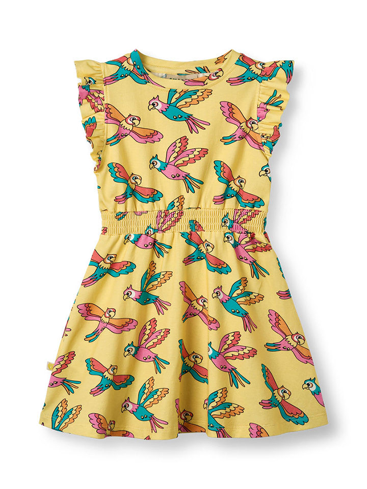 Småfolk Sukienka w kolorze żółtym ze wzorem rozmiar: 104/110