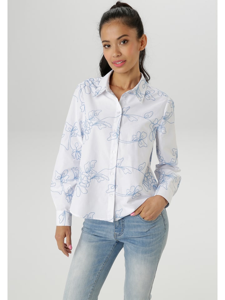 Aniston Bluzka w kolorze biało-błękitnym rozmiar: 40