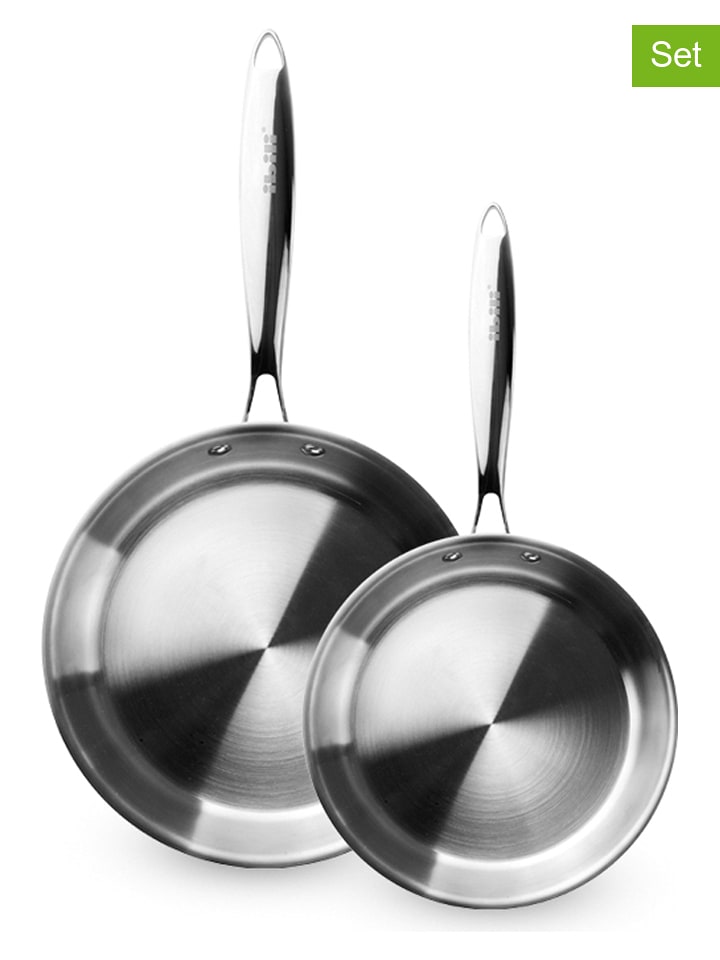 Ibili Patelnie (2 szt.) "Triply Natural" w kolorze srebrnym rozmiar: onesize