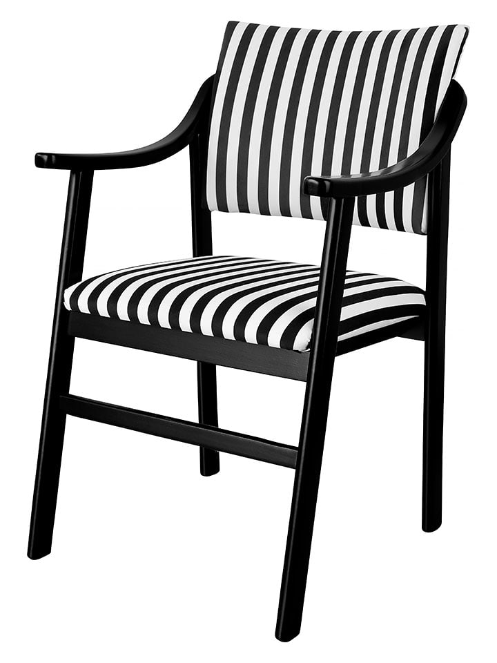 Madre Selva Krzesło "Etienne" w kolorze czarno-białym - 52 x 43 x 84 cm rozmiar: onesize