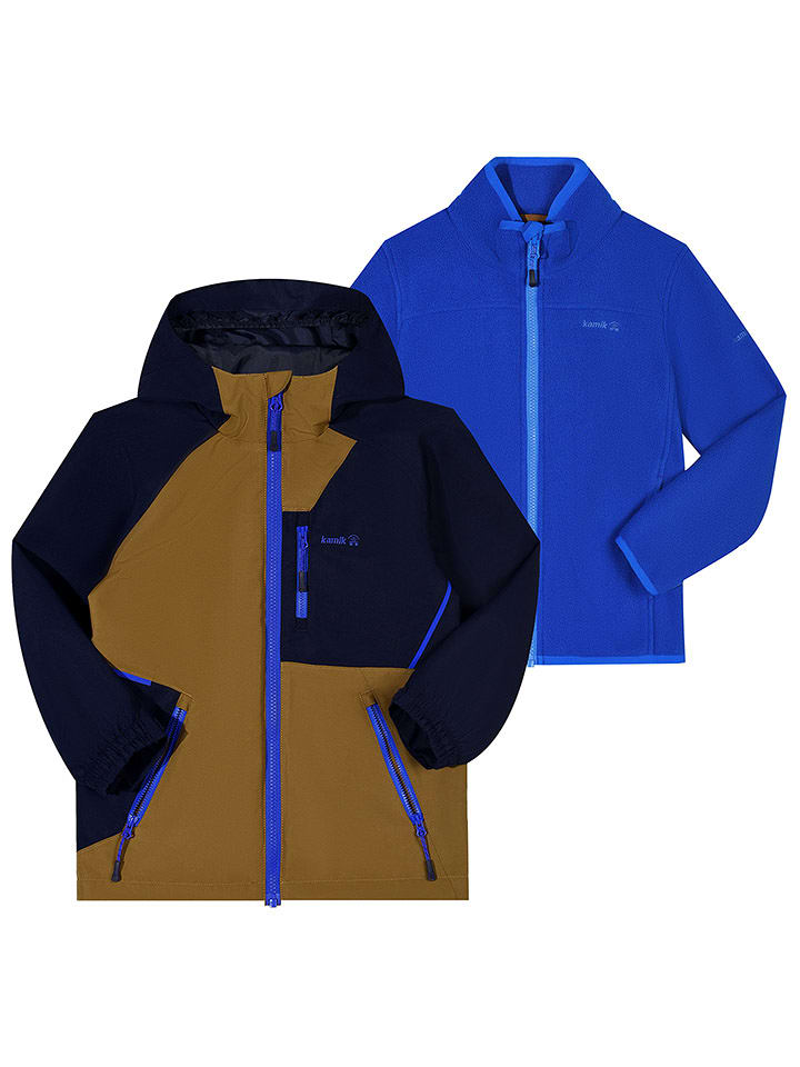 Kamik Kurtka przeciwdeszczowa 3w1 "Silas" w kolorze brązowo-niebieskim rozmiar: 152