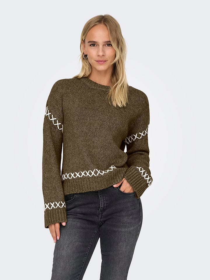 ONLY Sweter w kolorze khaki rozmiar: L
