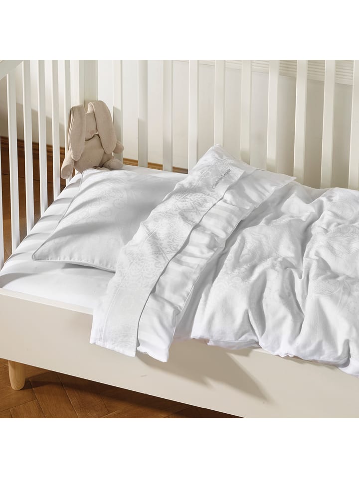 CXL by Christian Lacroix Satynowe prześcieradło w kolorze białym na gumce rozmiar: 60x120 cm