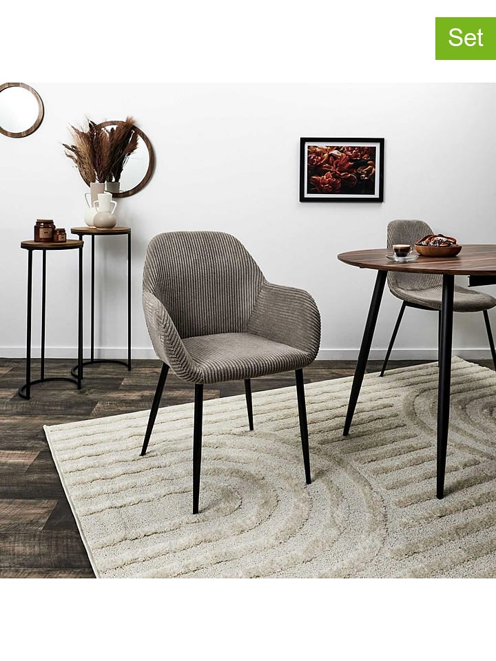 THE HOME DECO FACTORY Fotele (2 szt.) w kolorze szarobrązowym - 59 x 85 x 55,7 cm rozmiar: onesize