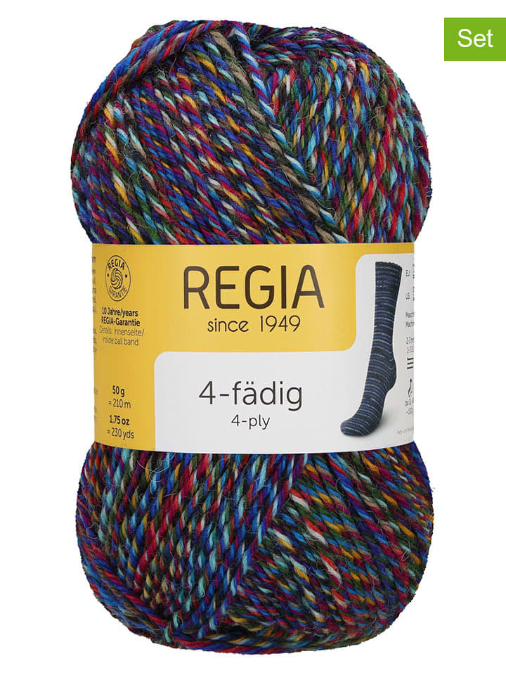 Regia Mieszana przędza wełniana (10 szt.) w różnych kolorach - 10 x 100 g rozmiar: onesize