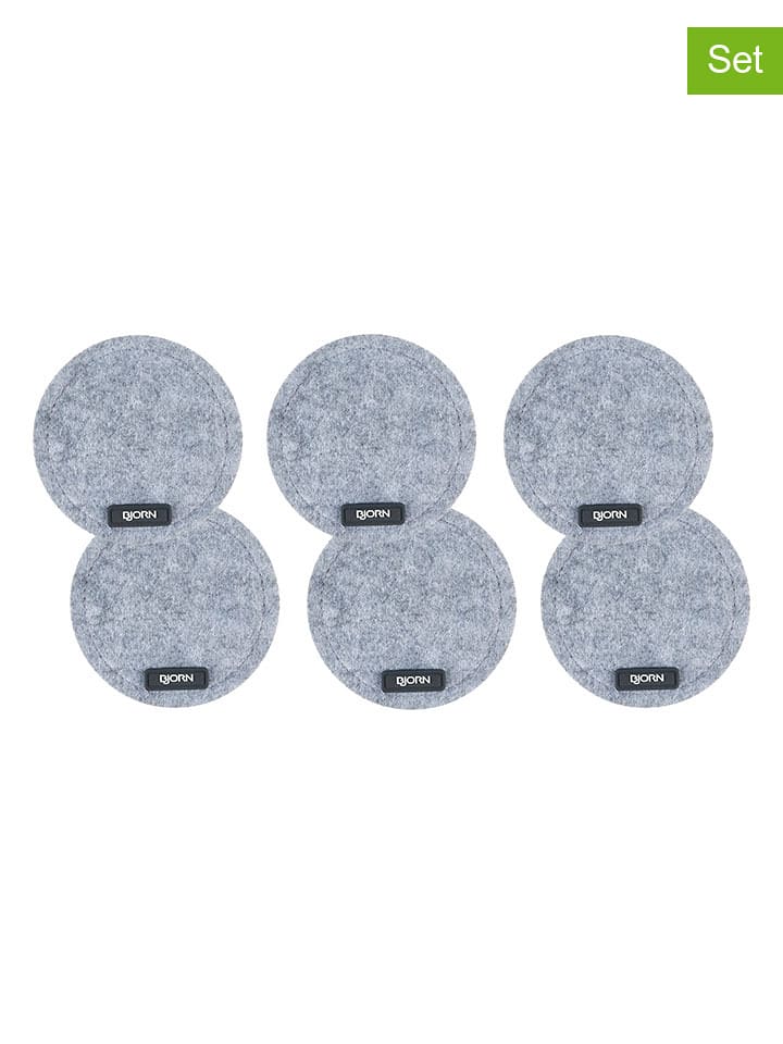 Björn Podstawki (6 szt.) w kolorze szarym - Ø 10 cm rozmiar: onesize