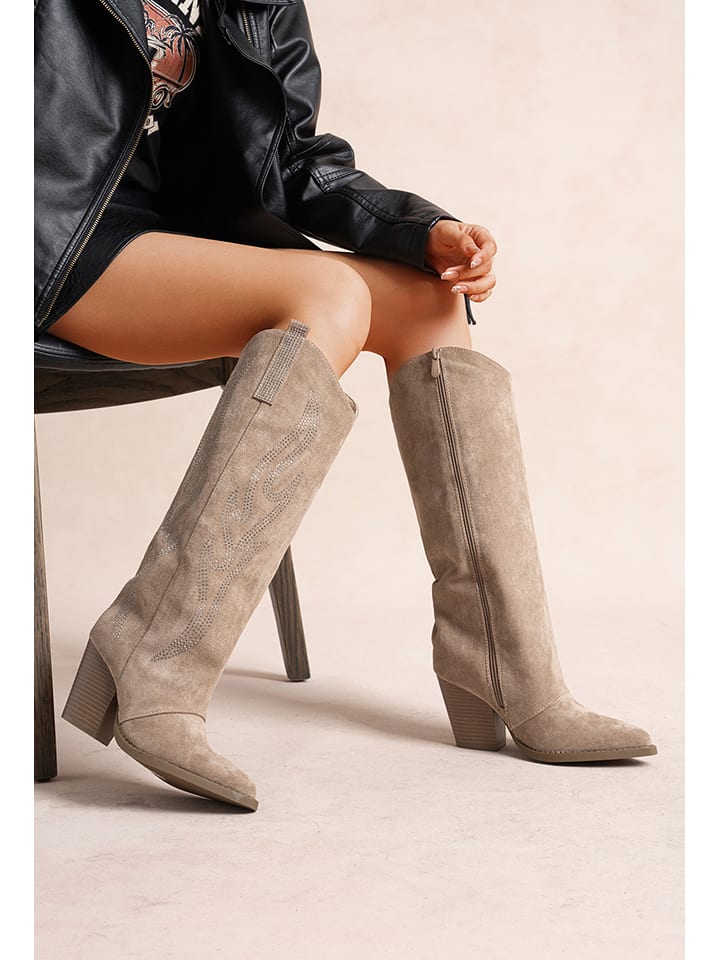 Foreverfolie Kozaki w kolorze khaki rozmiar: 37