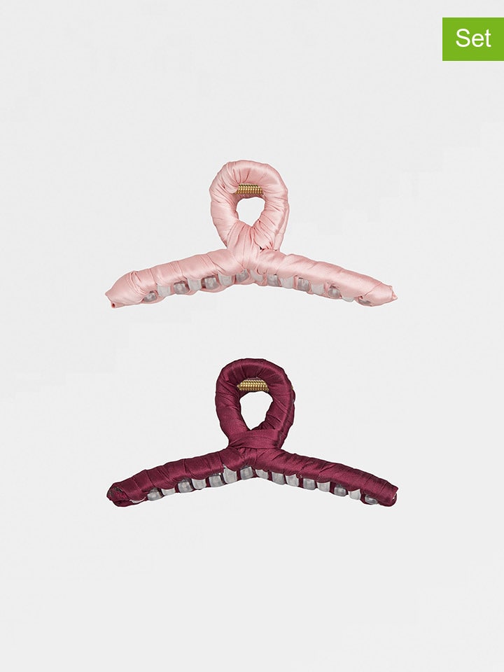 Becksöndergaard Spinki (2 szt.) w kolorze jasnoróżowym i bordowym do włosów rozmiar: onesize