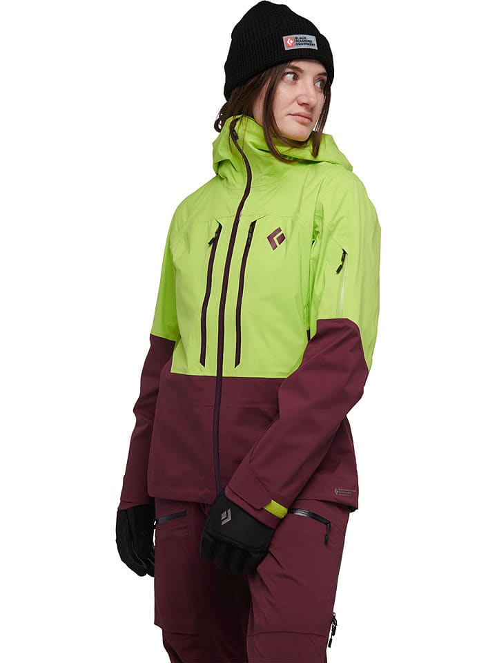Black Diamond Kurtka hardshellowa "Recon" w kolorze zielono-bordowym rozmiar: XS