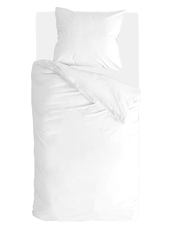 Walra Komplet pościeli "Pretty Pom Pom" w kolorze białym rozmiar: 140x200 cm