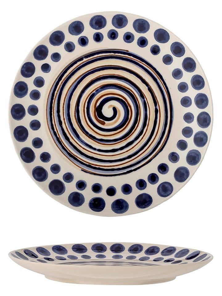 Bloomingville Talerz śniadaniowy "Shama" w kolorze niebiesko-pomarańczowym - Ø 20,5 cm rozmiar: onesize