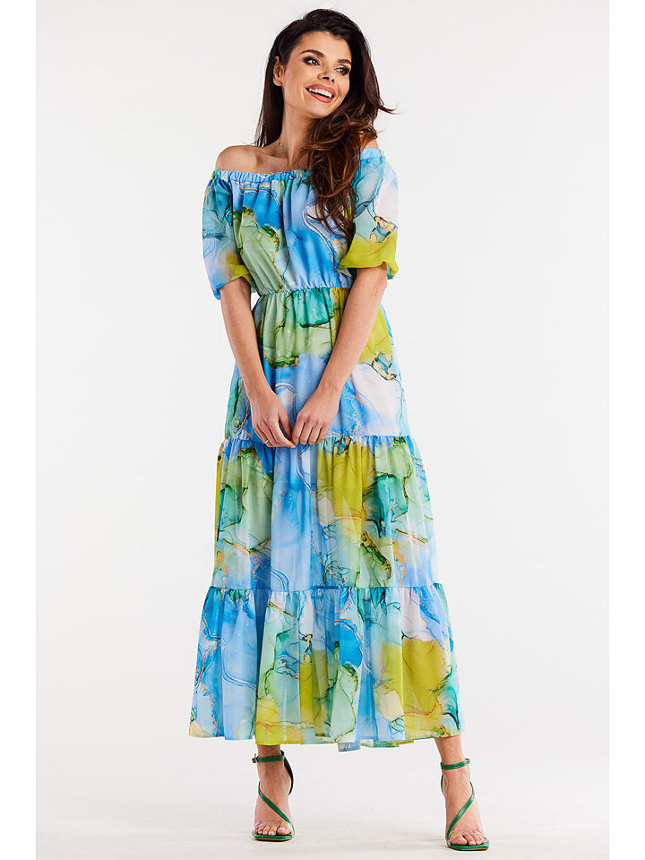 Awama Sukienka w kolorze niebiesko-żółtym rozmiar: M