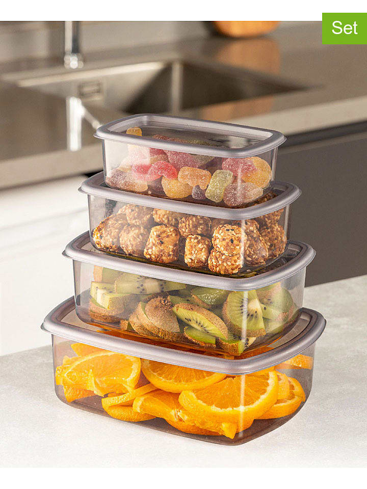 Violeta Home Pojemniki (4 szt.) w kolorze antracytowym rozmiar: onesize