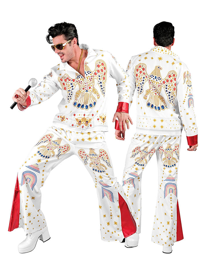 Carnival Party 2-częściowy kostium "King of Rock'n'Roll" w kolorze biało-czerwonym rozmiar: XXL