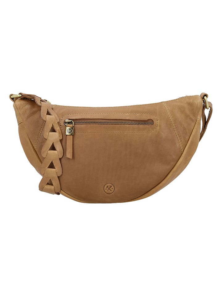 HIDE & STITCHES Skórzana saszetka w kolorze jasnobrązowym - 31 x 17 x 9 cm rozmiar: onesize