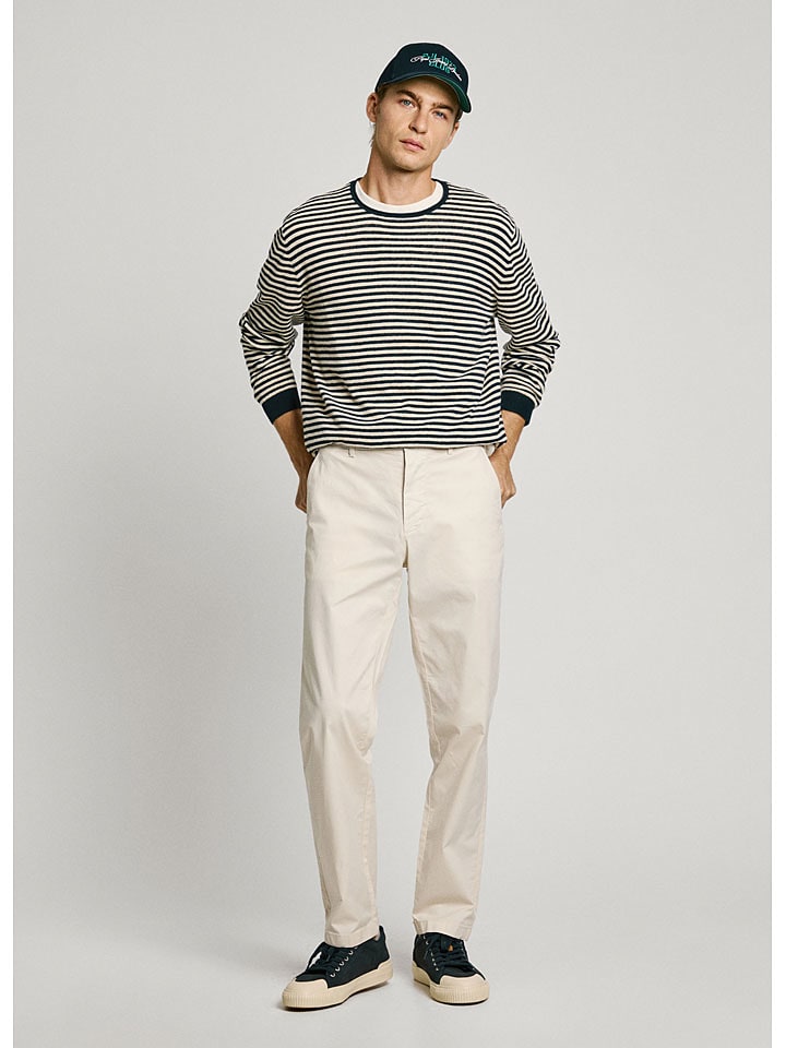 Pepe Jeans Spodnie chino "Poplin" w kolorze kremowym rozmiar: W36