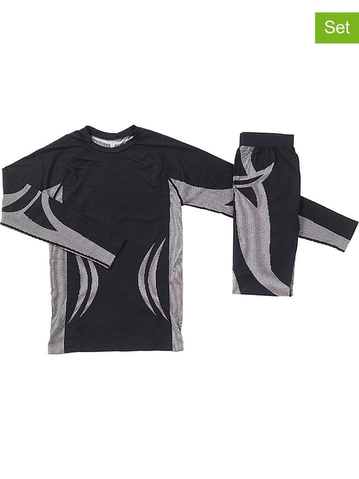 HULABALU 2-częściowy zestaw bielizny funkcyjnej w kolorze czarno-szarym rozmiar: 122-134