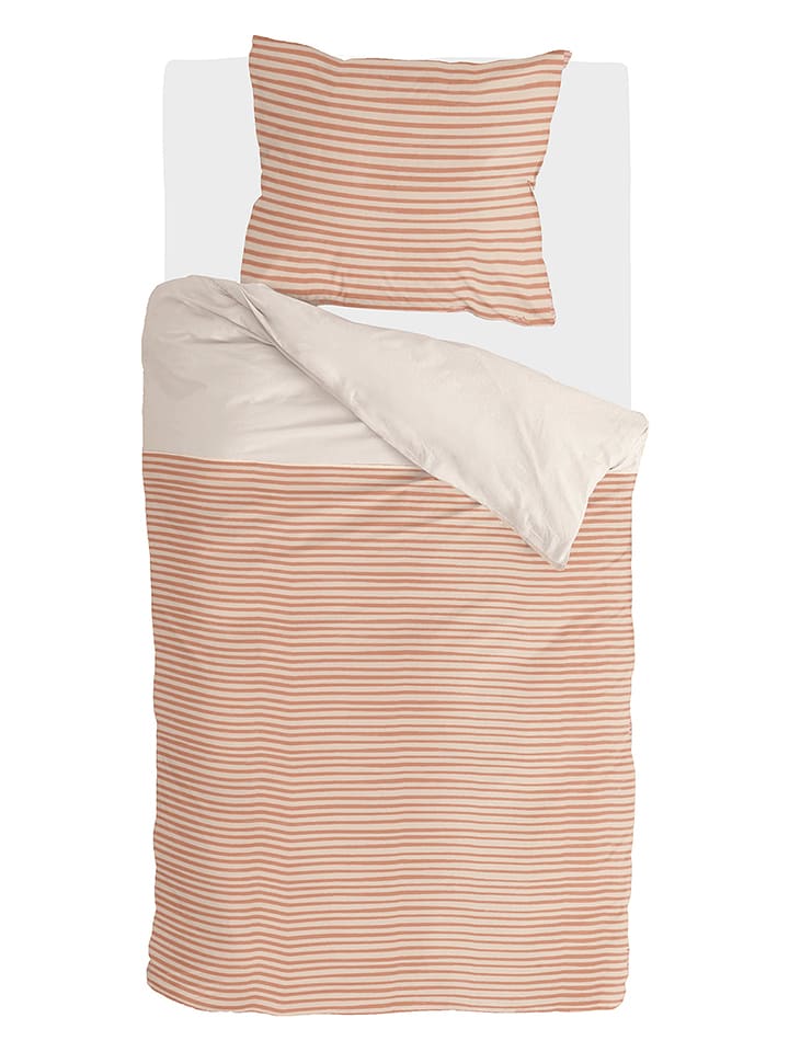 Walra Komplet pościeli "Remade Blurred Feelings" w kolorze kremowo-pomarańczowym rozmiar: 135x200 cm