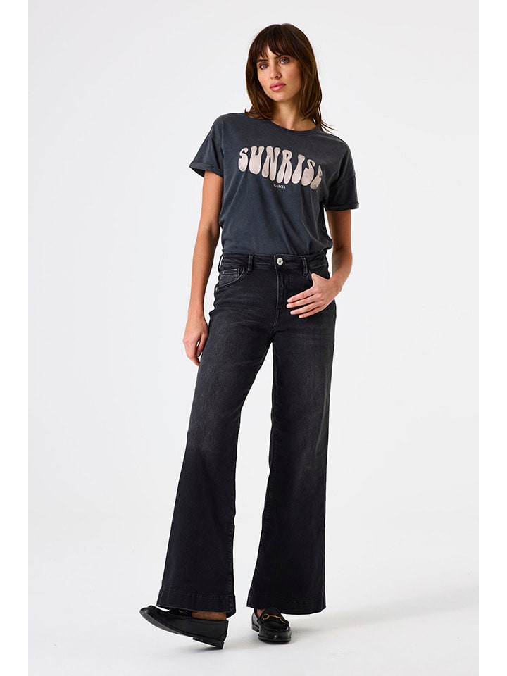 Garcia Koszulka w kolorze antracytowym rozmiar: XS