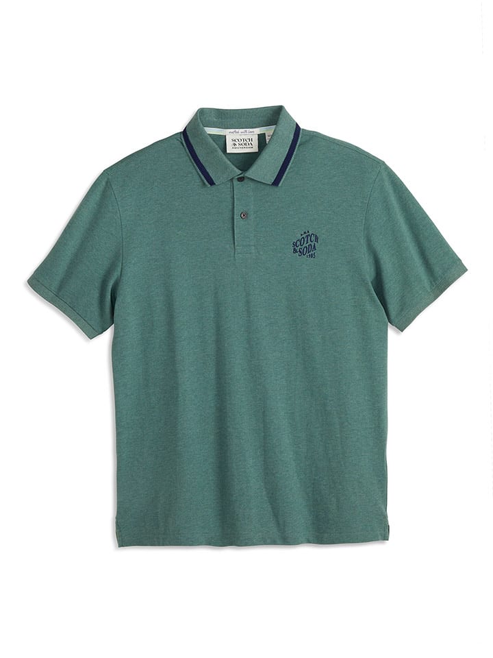 Scotch & Soda Koszulka polo w kolorze zielonym rozmiar: L