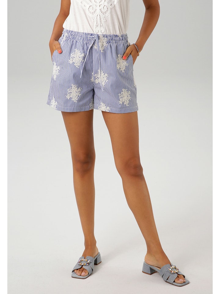 Aniston Szorty w kolorze niebiesko-białym rozmiar: 40