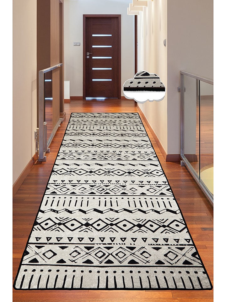 Conceptum Hypnose Dywan "Again" w kolorze kremowo-czarnym rozmiar: 80x150 cm