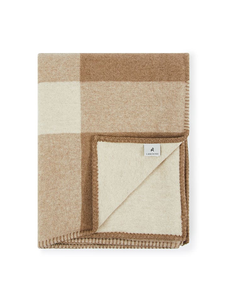 Lanerossi Pled w kolorze beżowo-jasnobrązowym - 170 x 130 cm rozmiar: onesize