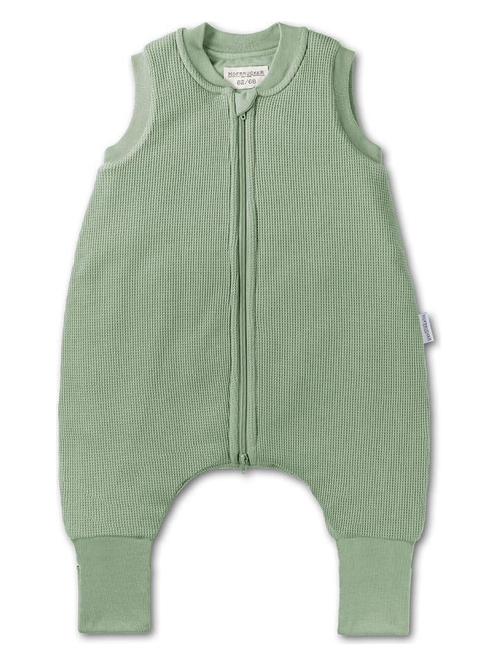 Hofbrucker Śpiworek zimowy "Matti" w kolorze zielonym z nóżkami - 2 TOG rozmiar: 86/92